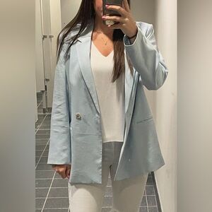 H&M Blue Blazer Structured Oversized Fit